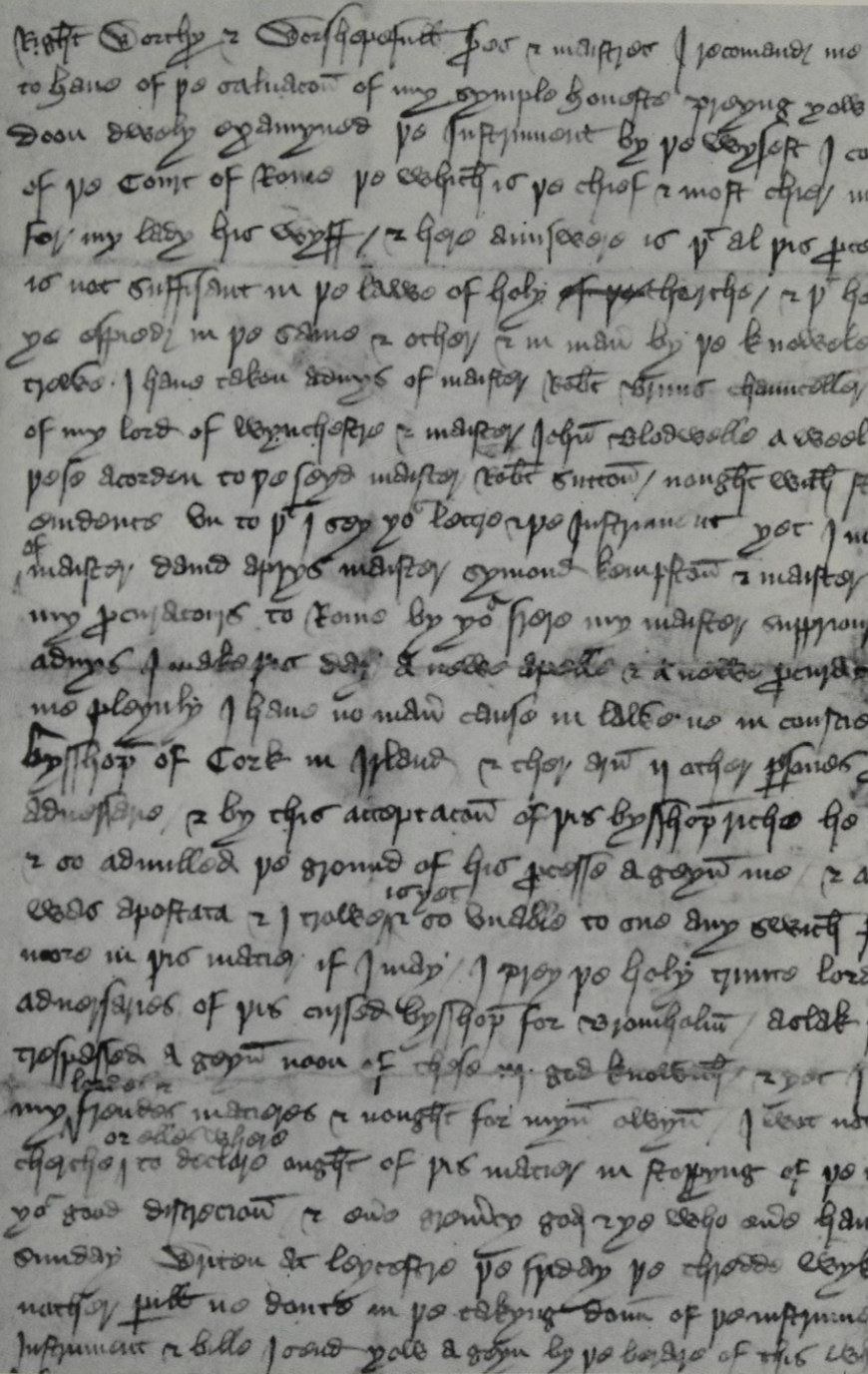 Letter in the Hand of William Paston