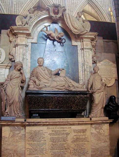 Figure 9: Monument to Hugh Chamberlen in Westminster Abbey