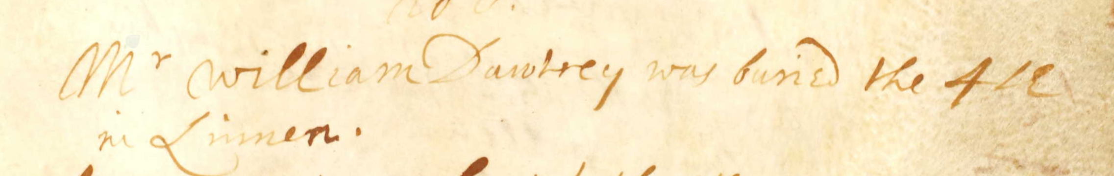 Figure 5: Burial Register entry for William Dawtrey