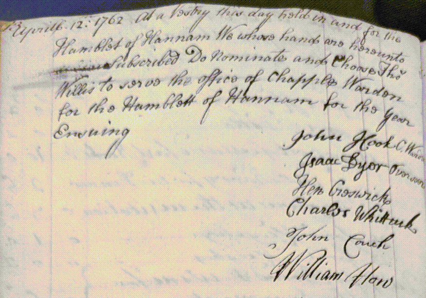 Figure 4: Extract from the Churchwarden’s Accounts for Hanham Abbots - 1762